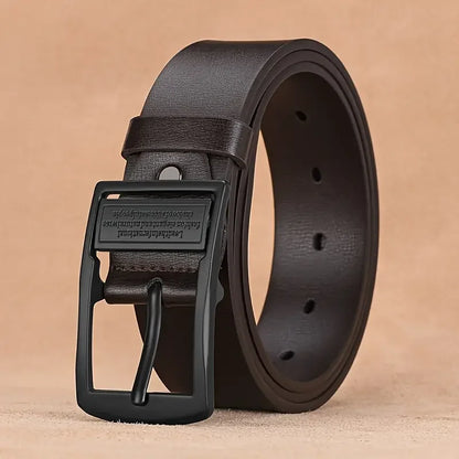 Leather Men's Belt Fashion Metal Alloy Pin Buckle Adult Luxury Brand Jeans Business Casual Waist Male Strap Brand