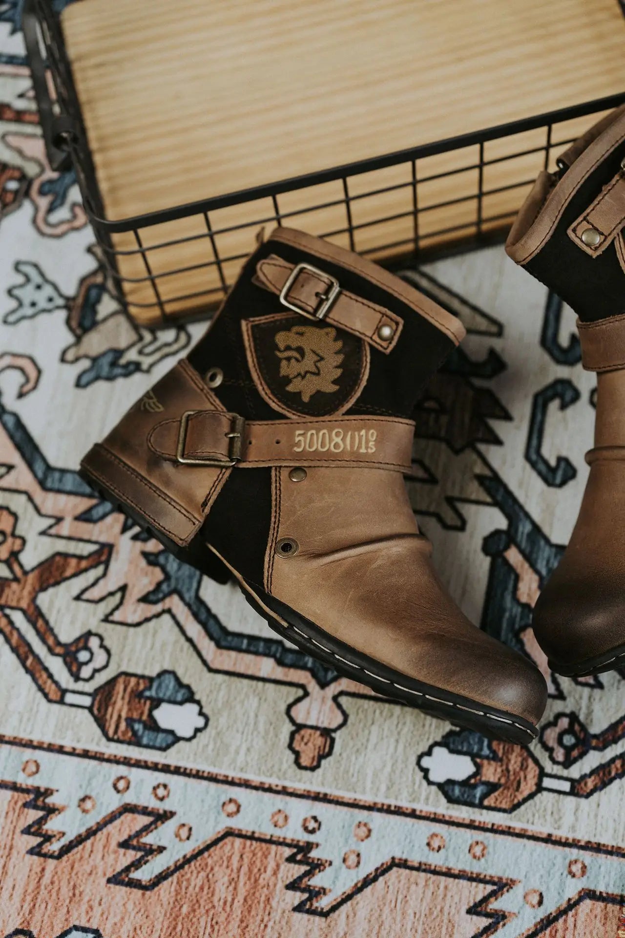 New Round Toe European and American Retro Men's Leather Boots Men's Shoes Men's Boots Plus Size 2023