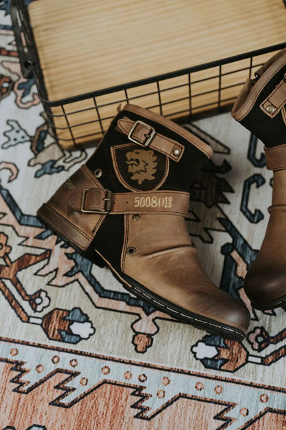 New Round Toe European and American Retro Men's Leather Boots Men's Shoes Men's Boots Plus Size 2023