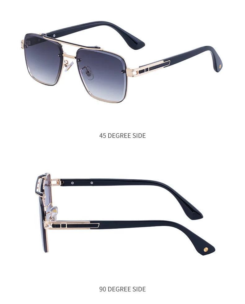 2025 Square Sunglass Men Luxury Sunscreen Rimless Sunglasses Women Vintage Fashion Glasses Gafas De Sol Hombre Lunette De Soleil
