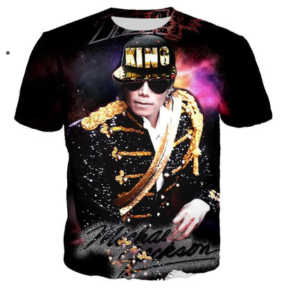 Michael Jackson Printed 3D T-shirt Unisex Summer Casual Streetwear Hip Hop Short Sleeve Fashion Harajuku Oversized Tops