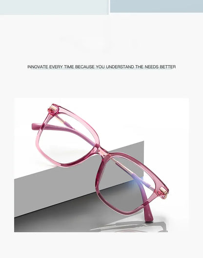 Women's  Reading Glasses Anti Blue Light Geometric Pink Frame Myopia Astigmatism Prescription Glasses  Women  PFD2129