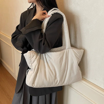 Fashion Winter Women Shoulder Bag Large Simple Shopping Commuting Bag Simple and Practical Textured Casual Versatile Tote Bag