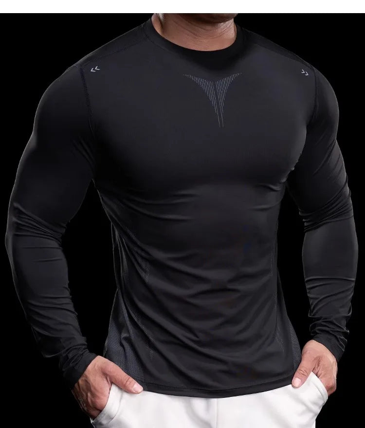 Autumn Sports Gym Fitness Clothes Tights Long-sleeved Running Training Bottoming Tops Long-sleeved T-shirts High Elasticity