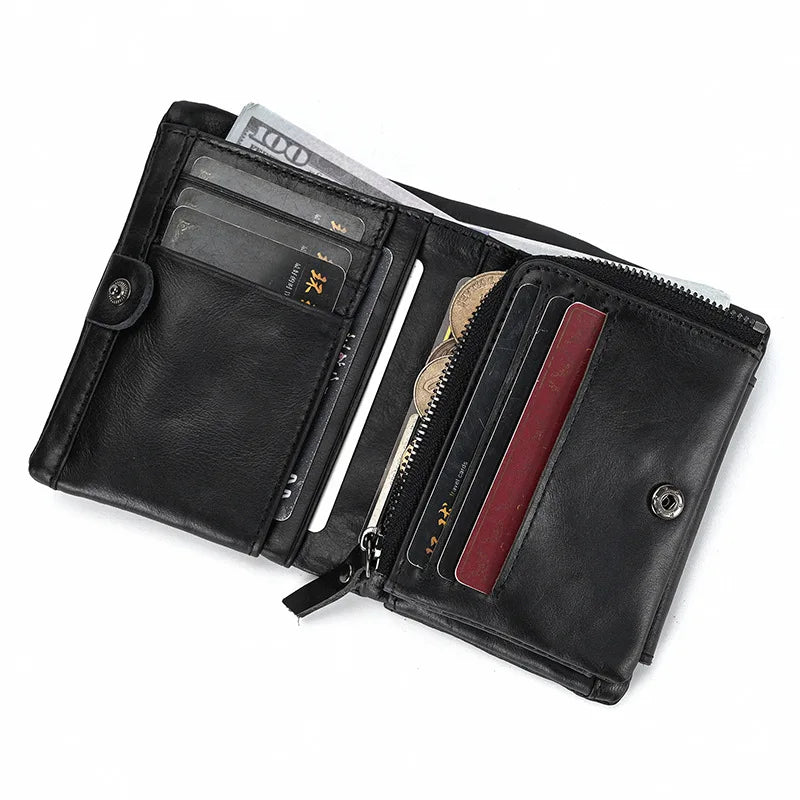 Portefeuille de luxe de marque de créateur pour homme, porte-cartes en cuir véritable souple, petit porte-monnaie pour pièces de monnaie et cartes de crédit, portefeuilles masculins à glisser dans les poches.