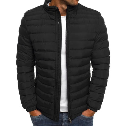 2025 Winter New Thick Men Warm Casual Men's Outwear Coats Solid Stand Collar Male Windbreak Cotton Padded Down Jacket