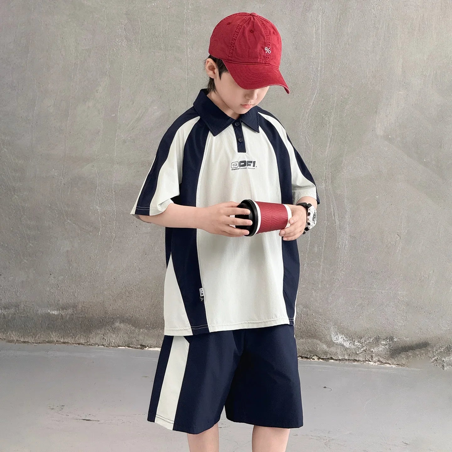 Children New Summer Polo Shirt Set Top And Bottom 2 Pieces Clothing Set for Tween Boys Casual Tracksuit Kids School Outfit Wear