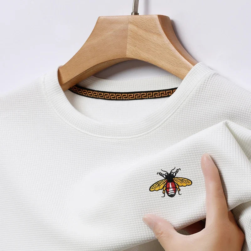 Men's New Embroidered Business Casual Short Sleeved Polo Shirt, Fashionable Short Sleeved Comfortable Breathable Top