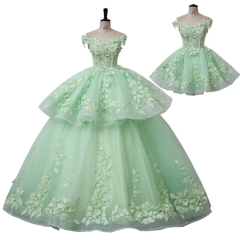2 In 1 Party Dresses 15 Quinceanera Dresses Ball Gown Sweet 15 Year Old Dress Detachable Skirt Customized Dress For Quinceanera