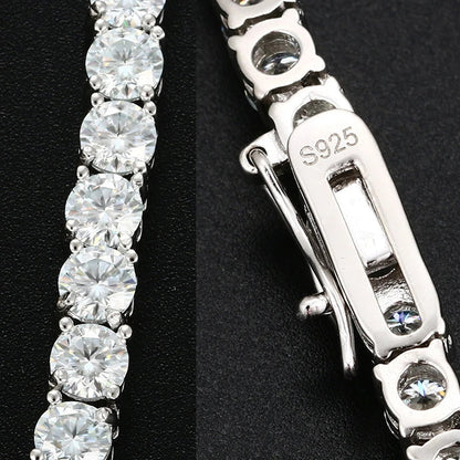 Premium Unisex Moissanite Tennis Necklace for Men Original 925 Sterling Silver Hip Hop Tennis Bracelets for Women