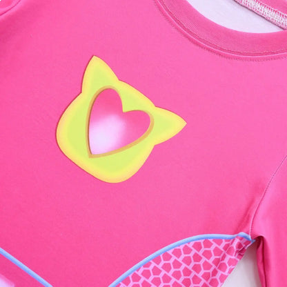 Children SuperKitties Halloween Cartoon Boys Cosplay Costume Super Kitties Buddy Girls Cos Suits Mask Bag Kids Birthday Clothing