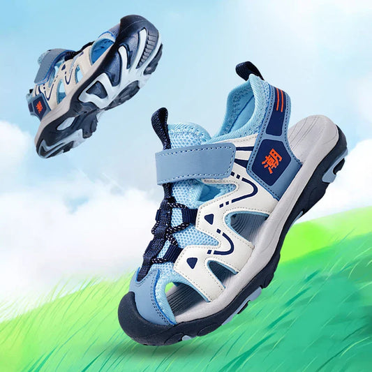 2026 New Summer Kids Beach Sandals Closed Toe Anti Bump Children's Walking Flat Shoe Outdoor Breathable Boy's Soft Sole Sandals