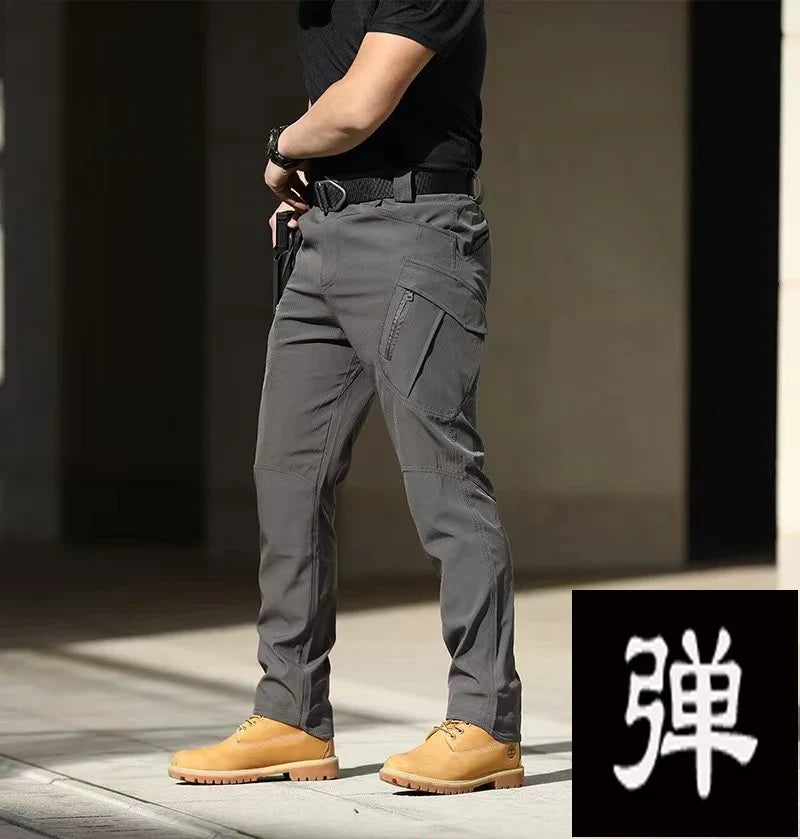 Men's Military Cargo Elastic Camping Hiking Trekking Climbing Outdoor Sports Trousers Spring Autumn Tactical Quick Dry Pants