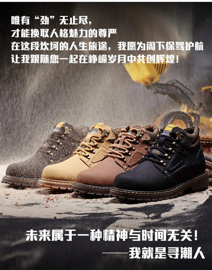 Natural Cow Leather Men’s Women Boots Handmade Retro Winter Autumn Shoes Ankle Snow Boots for Men Top Quality Shoes Dropshipping
