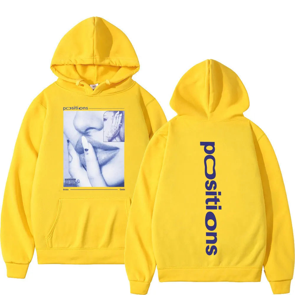 Ariana Grande Positions Album Retro Graphichoodie Men Women Aesthetic Trendy Pullover Long-sleeved Oversized Casual Sweatshirt