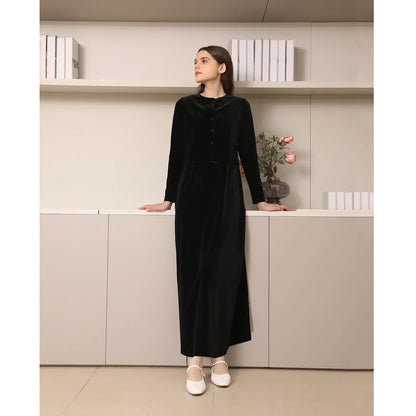 AP 2025 Autumn and Winter Women Velvet Cardigan and Strap Dress Elegant Lady Clothes Ribbed Modal Shirt Customized Three Colors