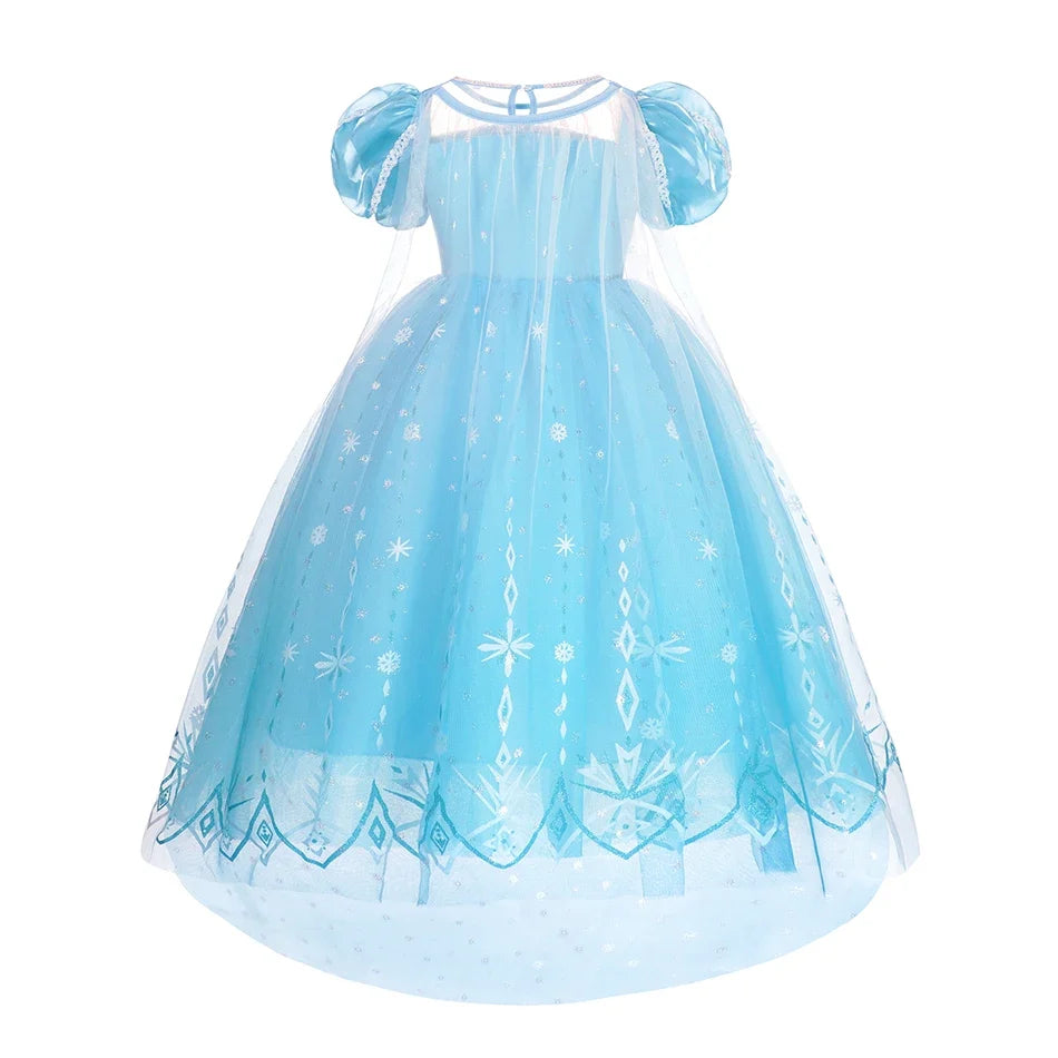 Elsa Kid Princess Halloween Cosplay Dress Fancy Costume Girl Snow Queen Princess Vestidos Party Children Clothes