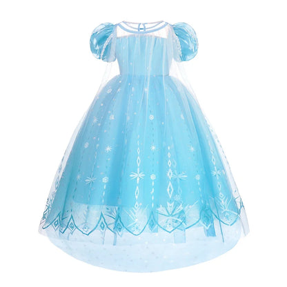 Elsa Kid Princess Halloween Cosplay Dress Fancy Costume Girl Snow Queen Princess Vestidos Party Children Clothes