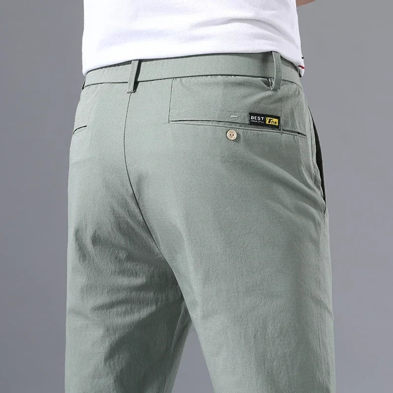 Spring Summer Thin Slim Men Casual Pants Classic Business Cotton Stretch Golf Trousers Korean Fashion Male Clothing Pants