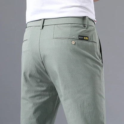 Spring Summer Thin Slim Men Casual Pants Classic Business Cotton Stretch Golf Trousers Korean Fashion Male Clothing Pants