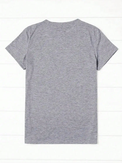 Large Size Women's Slogan Printed Round Neck Loose Short-Sleeved Casual T-Shirt, Suitable for Daily Commuting and Shopping