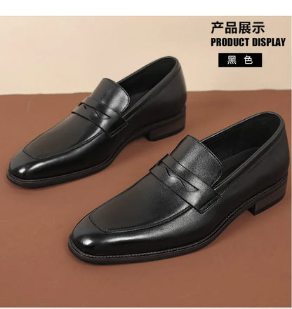 Loafer Shoes For Men Genuine Leather Mens Shoes Driving Shoes Leisure Business Lazy Shoes Plus Size 37-47