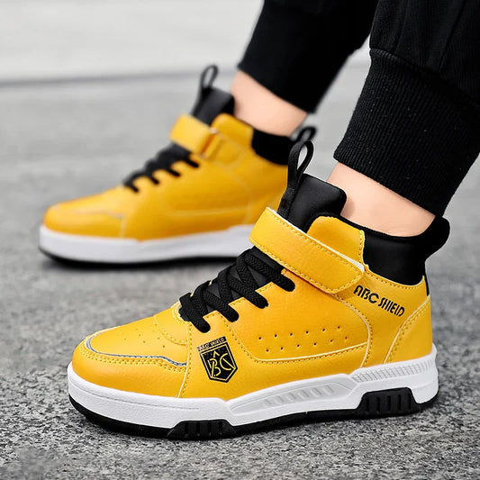 Children‘s High-top Basketball Boots Boys Girls Non-slip Basketball Trainers Outdoor Jogging Sneakers Breathable Athletic Shoes