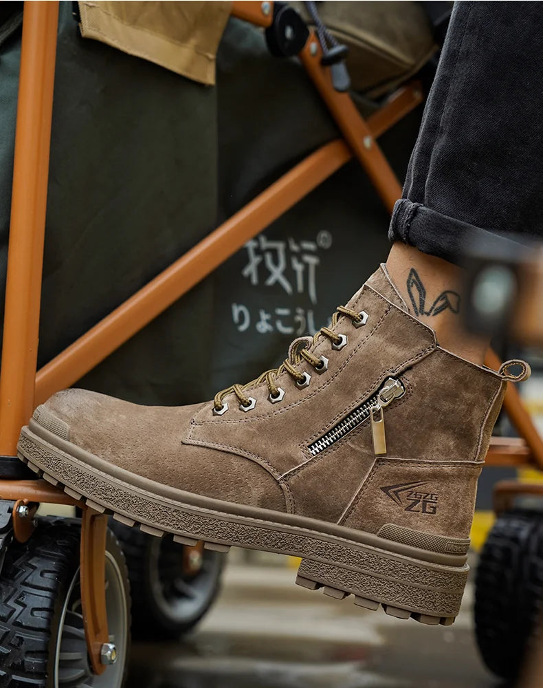 Latest 2024 Fashion Pig Skin Anti Scald Welding Shoes Indestructible Steel Toe Cap Nail Proof Men Safety Work Boots Sneakers