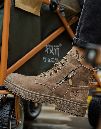 Latest 2024 Fashion Pig Skin Anti Scald Welding Shoes Indestructible Steel Toe Cap Nail Proof Men Safety Work Boots Sneakers