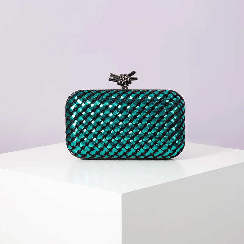Hand Woven Clutch Purse Luxury For Women 2025 New High Grade Party Wedding Prom Mixed Colors Evening Bag Elegant Trend Chain Bag