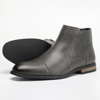 Men's Comfortable Ankle Leather Boots Men's Fashion Brand