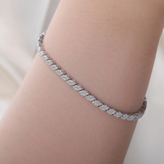 Bracelets de tennis en moissanite S925, en argent, diamant étincelant, pour femmes et hommes, pour fête, mariage, bijoux cadeaux, certifiés GRA