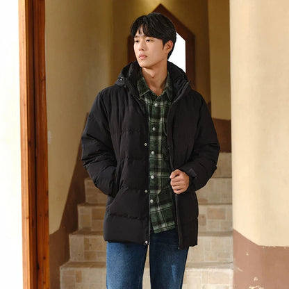 Down Jacket Men 2026 Winter New Hooded Mid-Length Thick Versatile Coat