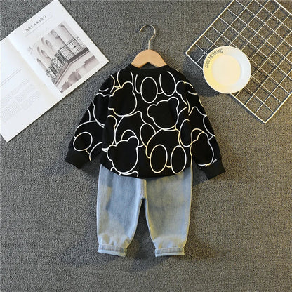 New Spring Autumn Baby Girl Clothes Children Boys Fashion Cartoon T-Shirt Pants 2Pcs/Sets Toddler Sports Costume Kids Tracksuits