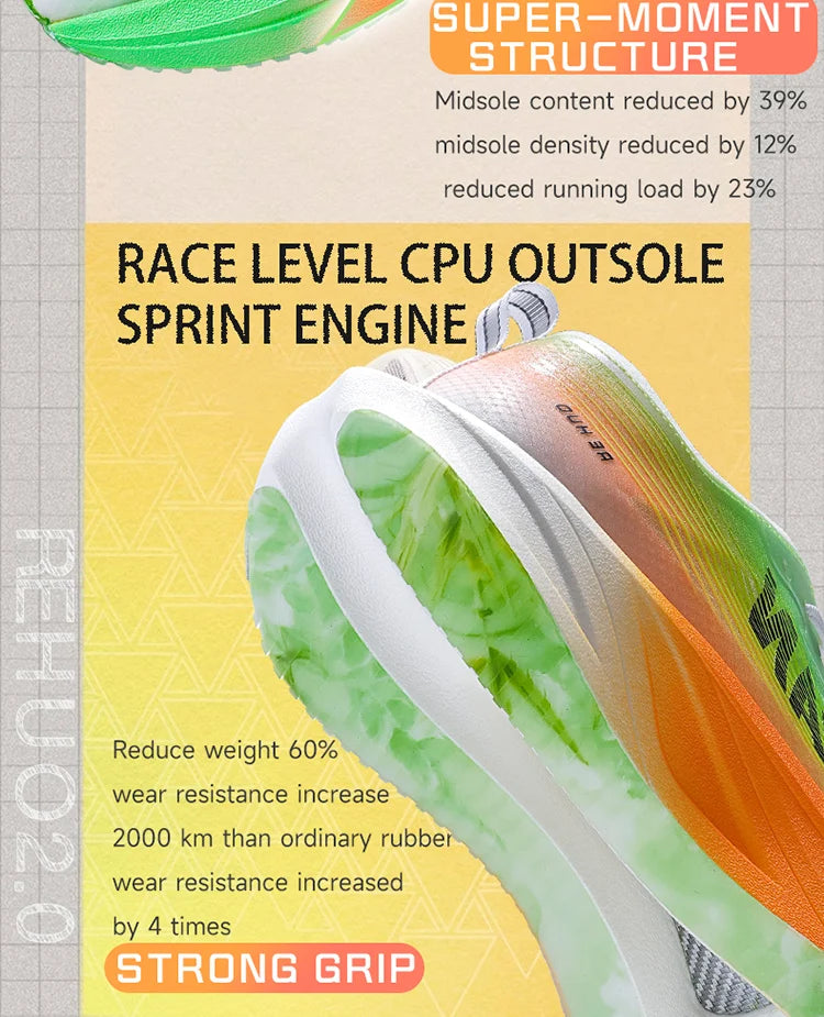 Carbon plate men marathon running shoes professional stable support shock absorption ultra light rebound sports shoes