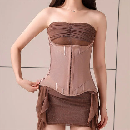 U-shaped Waist Trainer Corset Women Buttoned Shapers Breast Lifted Waist Trainer Steel Bone Slimming Womens Body Shapewear