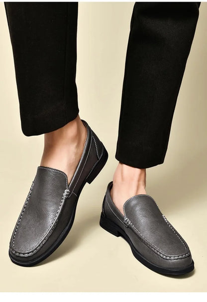 Genuine Leather Men's Shoes Classics Business Dress Shoes Moccasins Slip on Loafers Driving Shoes for Men Casual Shoe Big SIze48