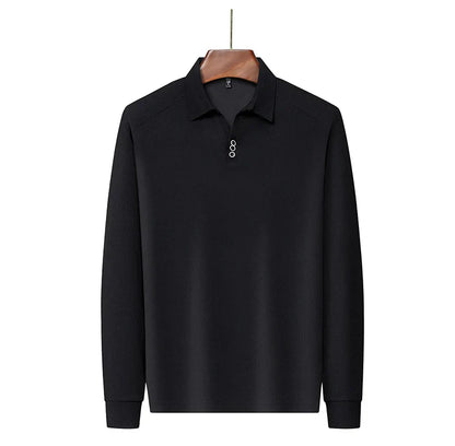 High quality brand long sleeve men's polo shirt autumn fashion customization high-end slim fit top casual business T-shirt