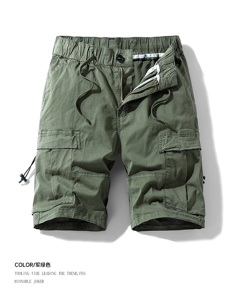 Men Multi Pocket Loose Cargo Pants Men Thin Breathable Casual Outdoor Male Shorts Men Summer Shorts New Trendy Sports Shorts