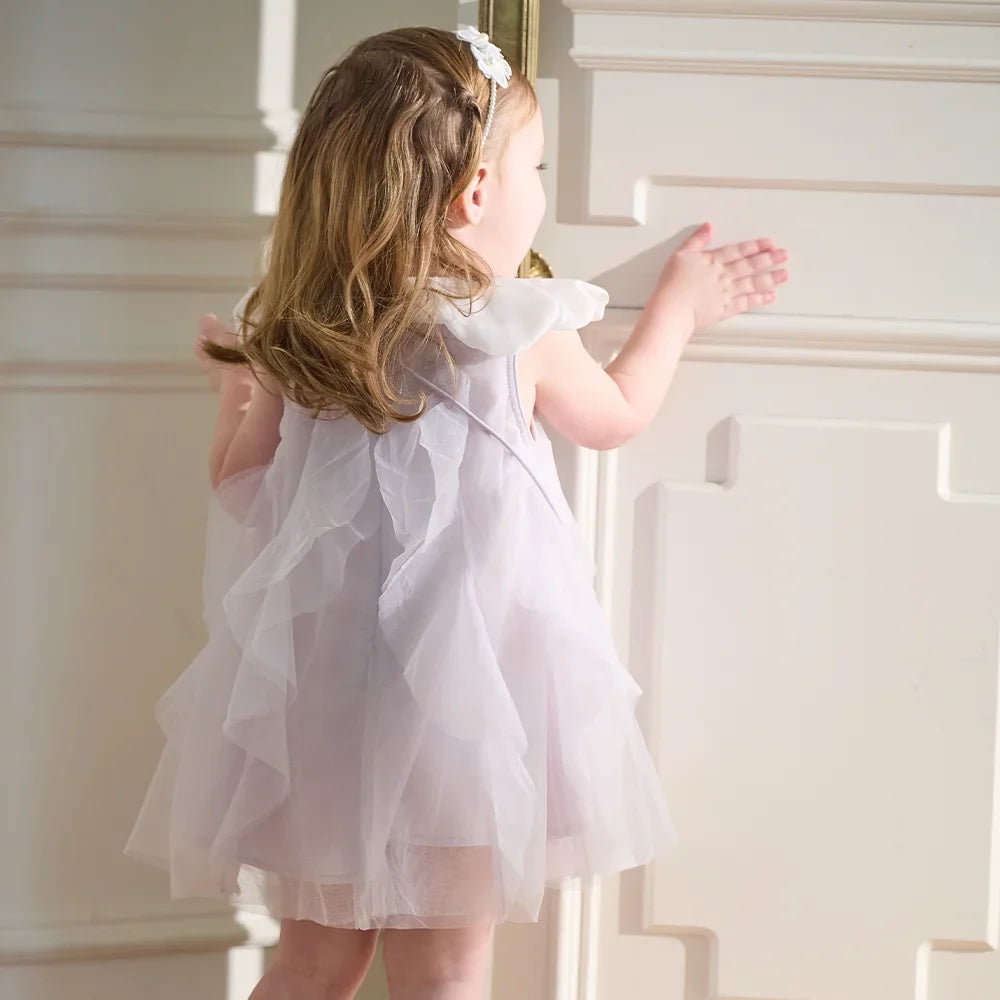 Girls Mesh Dresses Summer Baby Princess Dress Children Clothes Purple Sleeveless Elegant Cool Charm Party DB2261825