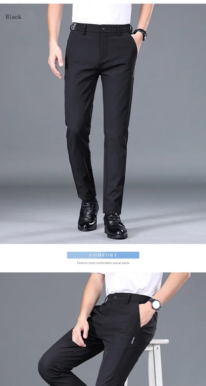 2025 Spring Summer Ultra-thin Men's Stretch Slim Straight Casual Pants High Quality Fashion Breathable Golf Sports Trousers