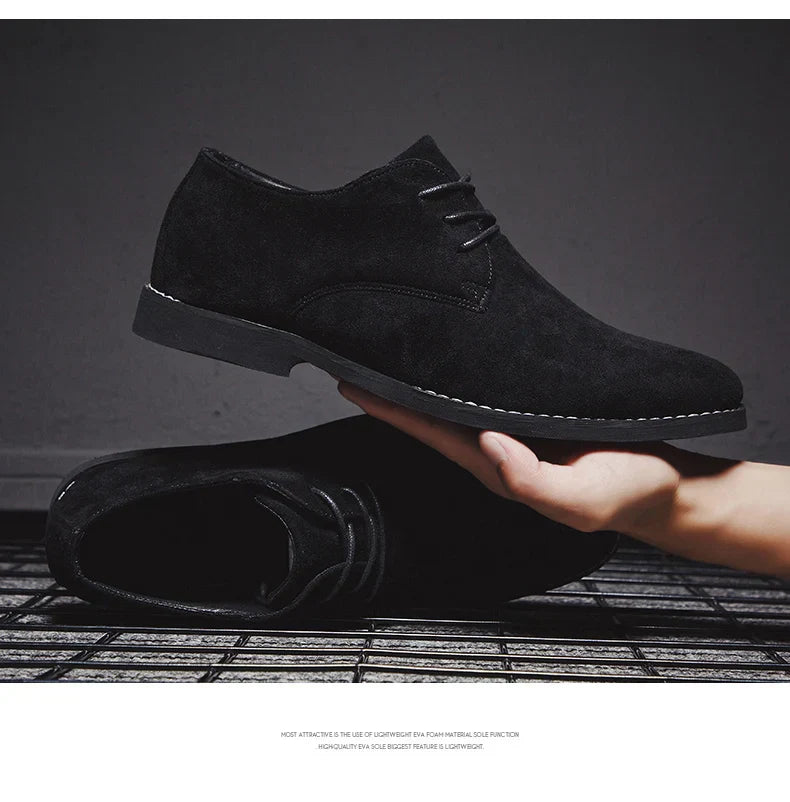 Luxury Men Derby Shoes High Quality Suede Leather Shoes for Men Business Casual Shoes Lace-Up Men Party Wedding Shoes Large Size