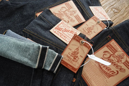 Summer Sanforized Selvedge Denim Jeans Cotton-ramie Men's Jeans Loose Fit High Rise 10oz