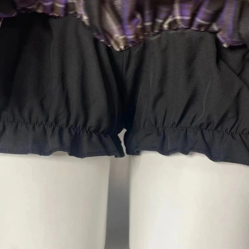 Y2k Harajuku Gothic Lolita Kawaii Plaid Mini Skirts Women Punk Vintage Lace Cake Skirt Subculture Fashion Ball Gown Short Skirts