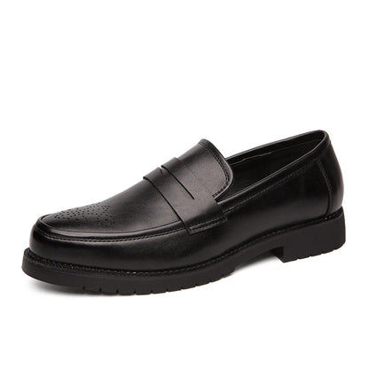 Spring Luxury Thick soled Casual Shoes Men's Black Penny loafers men Brown Business Office Dress Shoes for Mentênis masculino