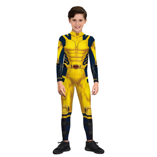 Kids Deadpool Wolverine Cosplay Costume Superhero Boys Girls Superhero Children Halloween Party Bodysuit Elastic Zenti Jumpsuits