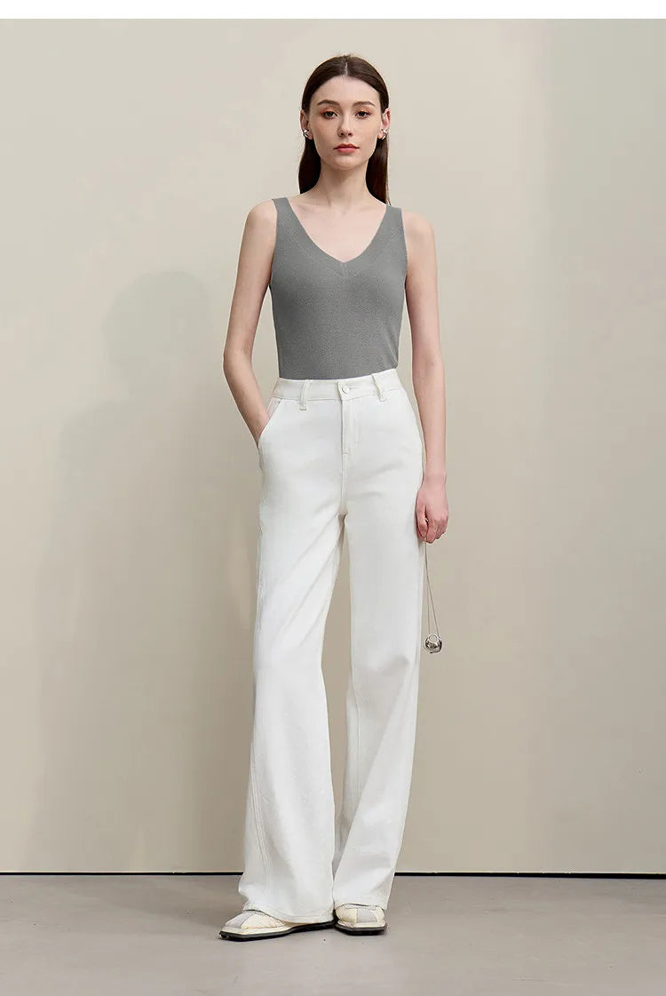 Women's Tank Top 2026 Summer New Solid Color Slim Fit Sleeveless Vest Casual Layering V-Neck Camisole For Women 12642062