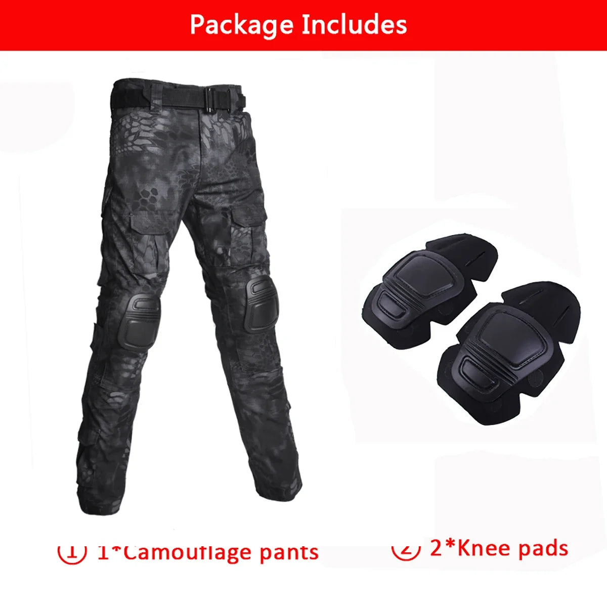 2025 Tactical Pant Combat Pants with Knee Pads Sport Trousers Camo Training Hunting Cargo Pants Men Multicam Clothing Breathable