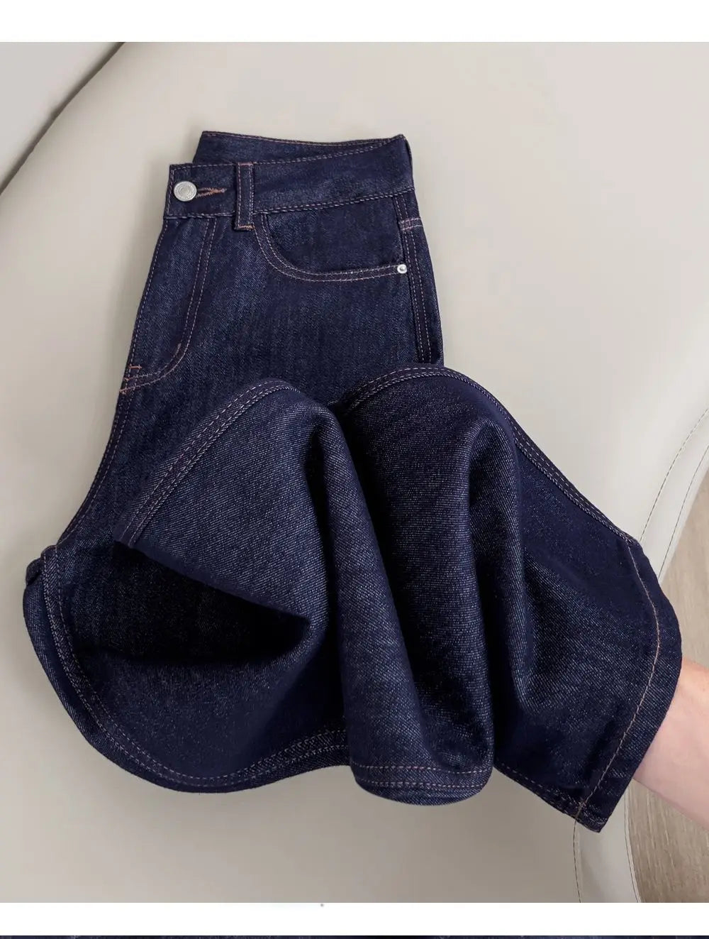 Retro Silk Wide Leg Jeans Women Summer 2026 Korean Style Lyocell Casual Versatile Straight Leg Denim Pants High Quality Trousers