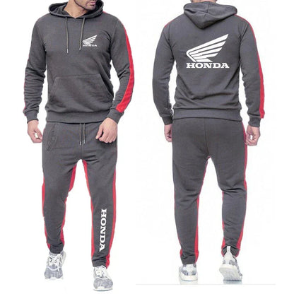 2025 Men Tracksuit Honda motor Wing Printed Hoodie Suits Hooded Sweatshirt+Pants 2 Pieces Men Sets Running Fitness Men Clothing